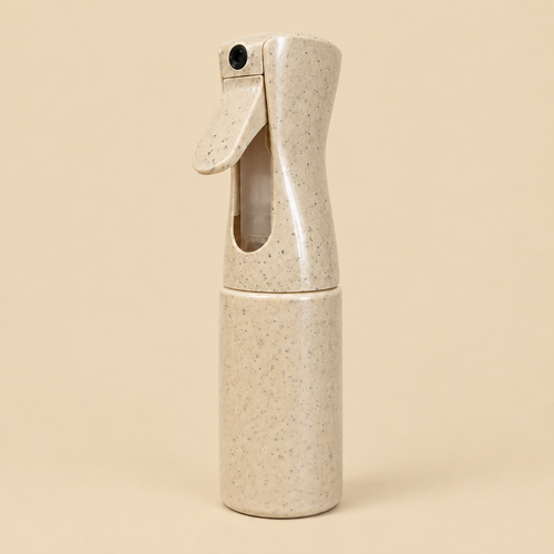 Beige mist bottle with beige background