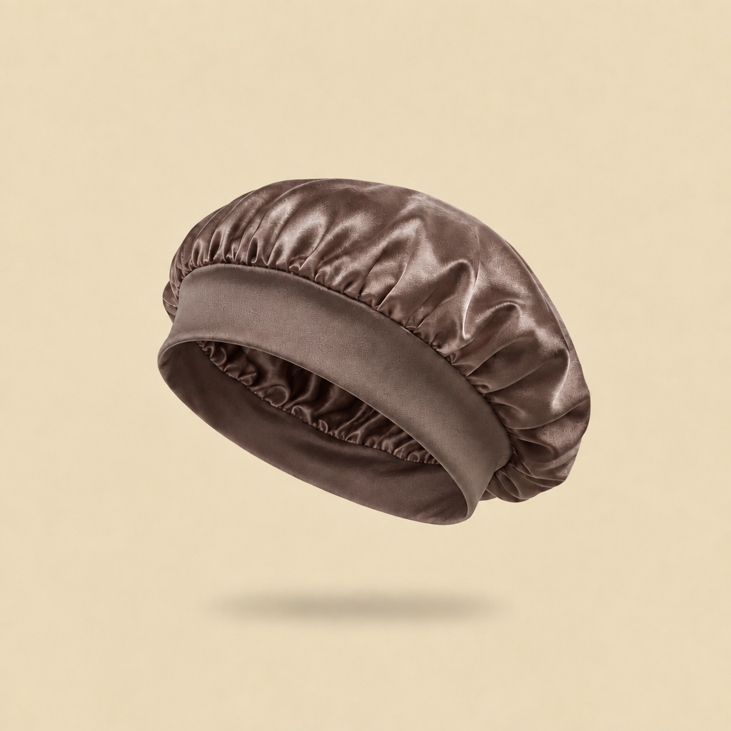 Darker coffee satin bonnet